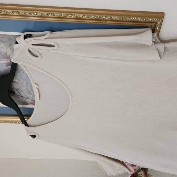 Soft Surroundings Size large Flowy Top With Open Bow Detail Lagenlook Coastal - Picture 2 of 12